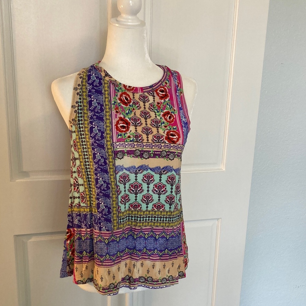Johnny Was Deliciously Soft and Stretchy Multicolor Floral Sleeveless Tank